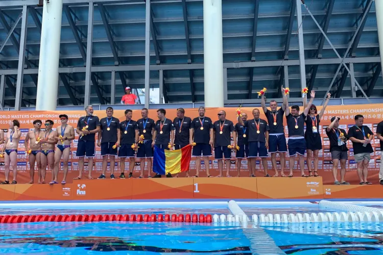 Poloiștii de la Politehnica Cluj au câștigat medalia de aur la Campionatul Mondial Masters din Coreea de Sud - FOTO