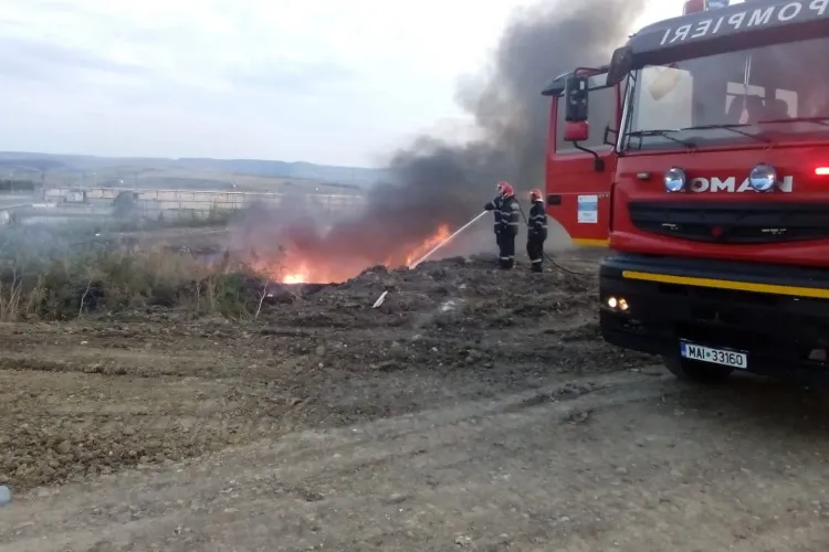 Deșeuri incendiate pe Bulevardul Muncii - FOTO