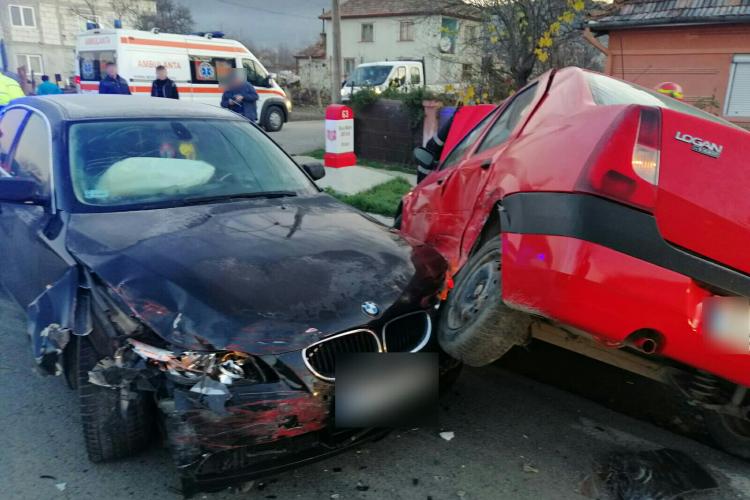 Accident cu un BMW la Urișor, la ieșire din Dej - FOTO