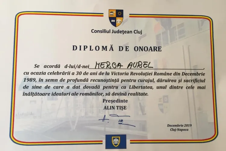 Umilință pentru copiii martirilor! Consiliul Județean Cluj a UITAT să realizeze diplome pentru morții Revoluției de la Cluj