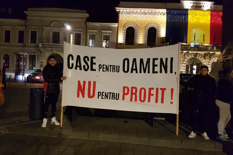 Protest împotriva chiriilor nesimțite de la Cluj - VIDEO