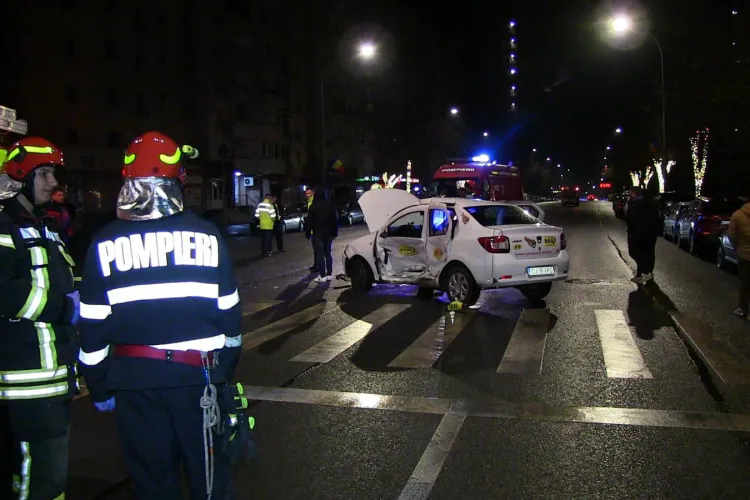 Accident pe Calea Florești in care a fost implicat un taxi - FOTO