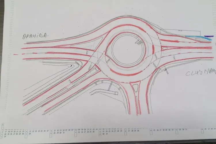 Sensul giratoriu din Apahida se va modifica - FOTO