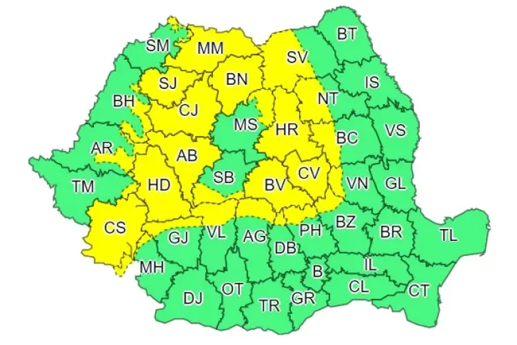 Un nou avertisment de vreme rea în zona de munte. Clujul este afectat