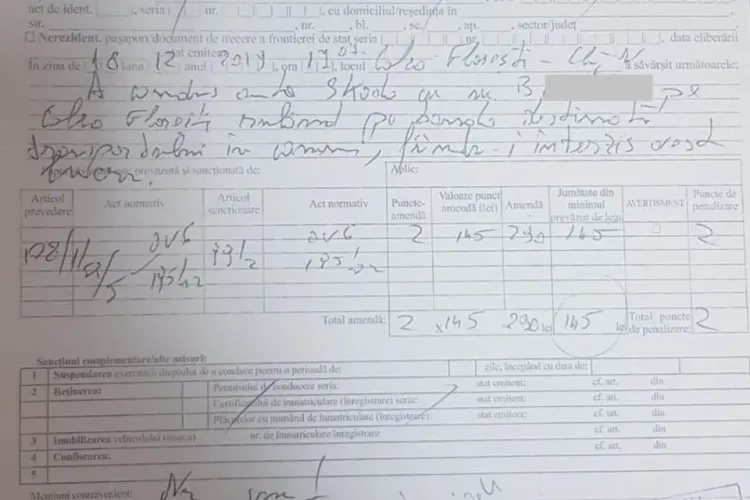 Polițiștii clujeni se amuză de scrisul de ”doctor” al unui agent de la rutieră - FOTO