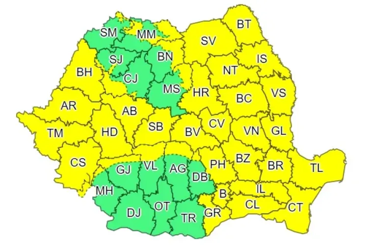 Se schimbă DRASTIC vremea! Cod galben de ninsori și precipitații în aproape toată țara