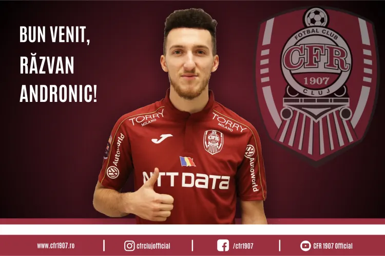 CFR Cluj a anunțat un nou transfer. Răzvan Andronic revine în orașul natal 