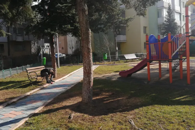 Tânăr DROGAT în plină zi, într-un parc din Mănăștur. Zăcea inert pe bancă FOTO