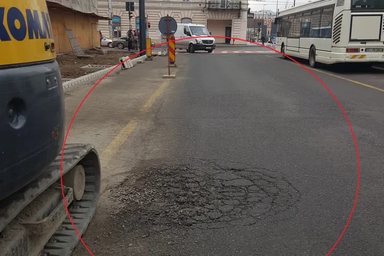 Strada Regele Ferdinand se rupe sub trafic, deși nu a fost încă inaugurată - FOTO