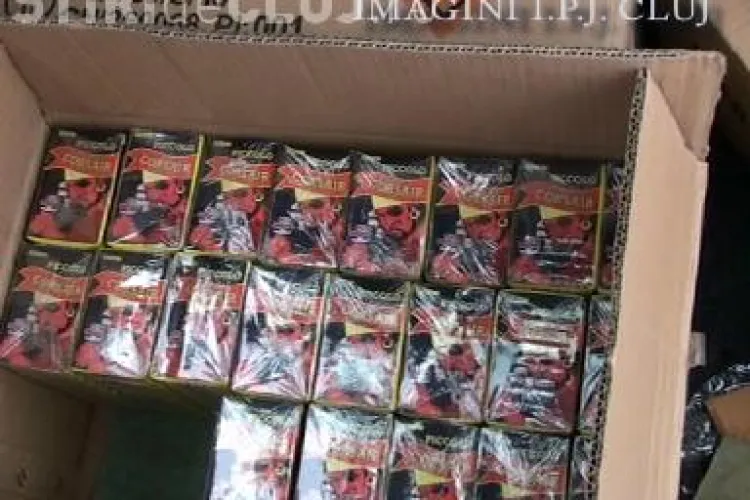 Depozit de petarde in casa unui barbat din Gilau! VEZI VIDEO si FOTO