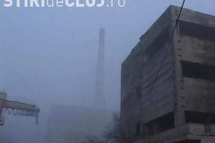 Vezi cum arata acum turnul de 204 metri de la Dej dupa ce demolarea din 11 ianuarie a esuat! - VIDEO