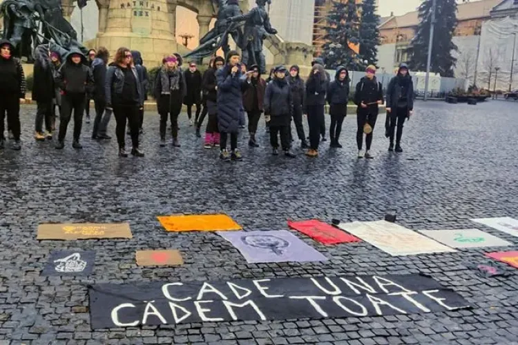 Protest la Cluj contra violenței asupra femeilor, organizat de 8 martie - FOTO