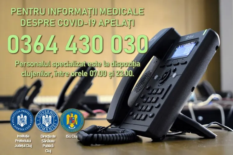 Clujenii pot suna la o linie dedicată pentru a primi informații despre coronavirus