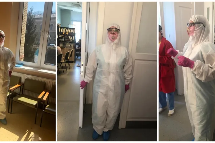 Medici de la Ginecologie 1, îmbrăcați în ”costum de zugrav”, în încercarea de a se proteja de coronavirus - FOTO