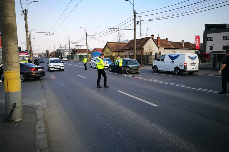 Accident pe Traian Vuia, lângă Aeroportul Cluj - VIDEO și FOTO