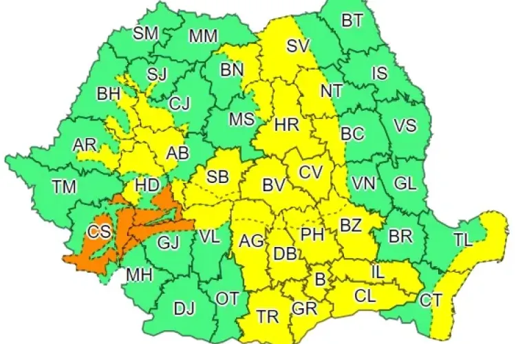 Avertisment de vijelii în mai multe județe din țară. Clujul e afectat