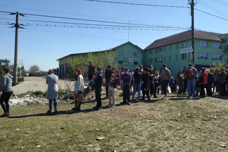 Distribuire alimente Pata-Rât în Joia Mare. Cozi mari, dar și multă fericire - FOTO