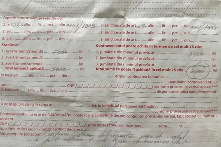 Clujeancă de 72 de ani, amendată cu 5000 de lei pentru că a ieșit din casă și a avut abateri repetate - FOTO