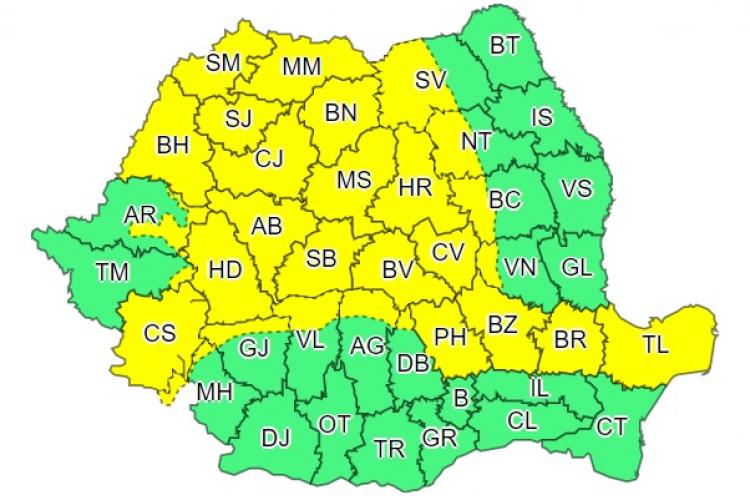 Cod galben de vijelii în mai multe județe din țară. Clujul este afectat