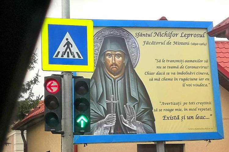 Panoul cu Sfântul Nichifor Leprosul de la Cluj va fi dat jos: ”Chiar dacă se vor îmbolnăvi de coronavirus, îi voi vindeca!”