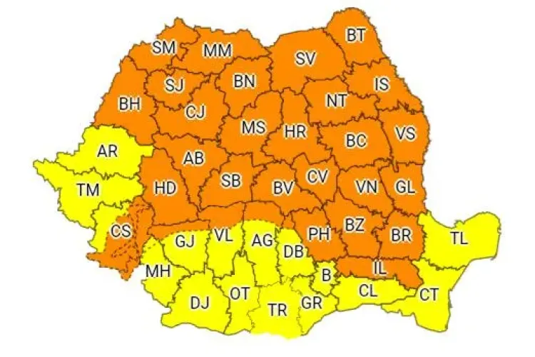 Cod portocaliu de furtuni la Cluj. VEZI intervalul vizat
