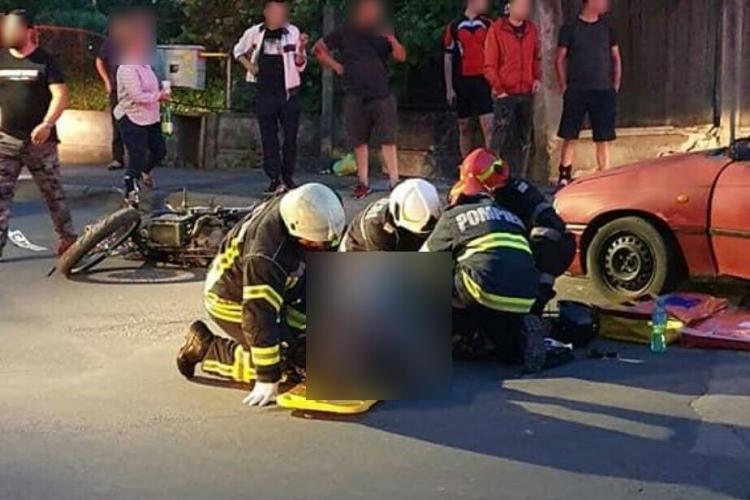 Accident în cartierul Între Lacuri. Un motociclist a ajuns spital FOTO