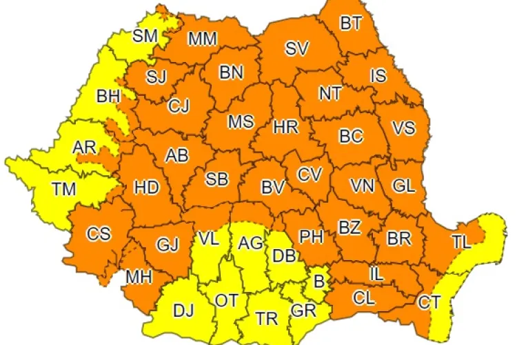 Clujul din nou sub cod portocaliu de furtuni! Se anunță ploi în toată țara