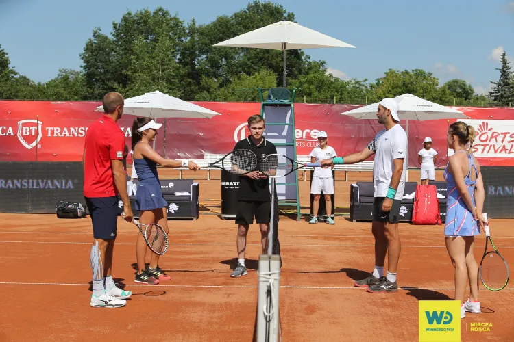 Simona Halep la Cluj, într-o rochie sport care a prins-o foarte bine. A câștigat meciul amical de dublu de la Winners Open - FOTO și VIDEO  