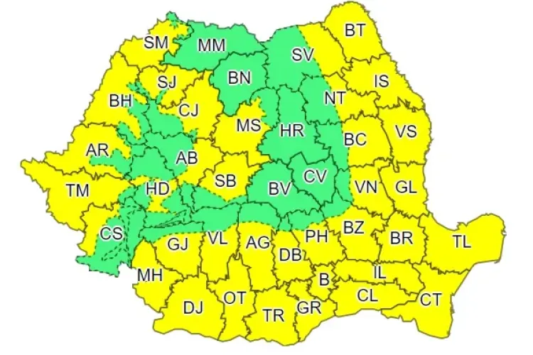 Cod GALBEN de caniculă în aproape toată țara! Clujul e afectat
