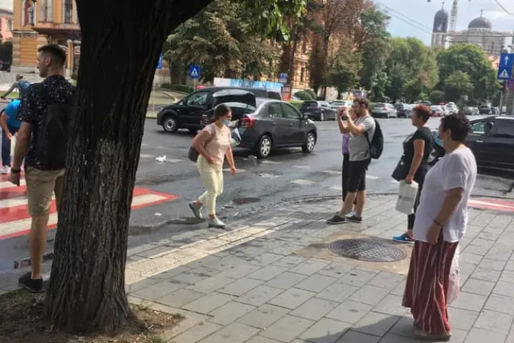 Accident în centrul Clujului, lângă Teatru FOTO