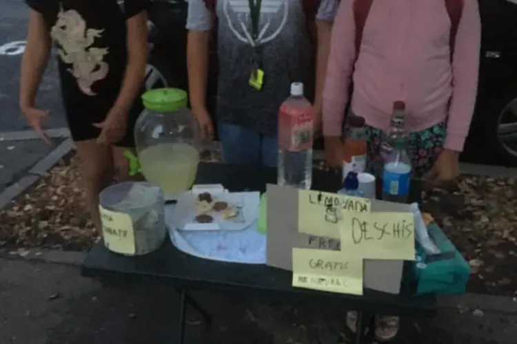 Trei copii oferă limonadă pe Calea Florești, în Mănăștur, pentru a-și ajuta un prieten cu cancer - FOTO