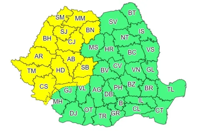 Clujul din nou sub cod galben de ploi. Ce anunță meteorologii
