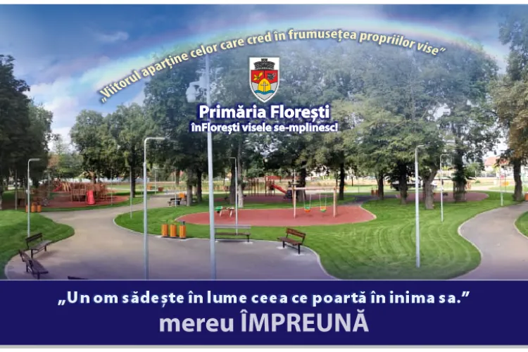 Parcul din Florești va fi inaugurat miercuri, de la ora 10.00. Va avea WIFI gratuit și sistem smart de administrare
