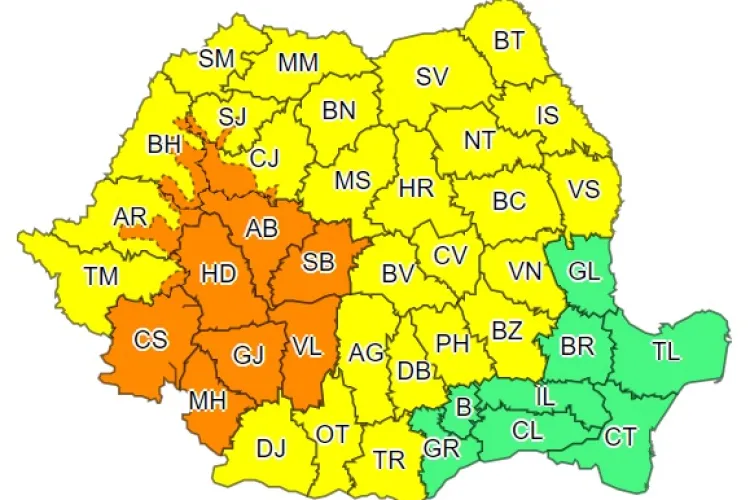 Cod portocaliu de furtuni la Cluj. Ce anunță meteorologii