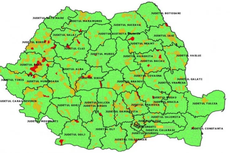 Harta infectărilor cu COVID - 19. Clujul are localități în care se aplică scenariul ROȘU pentru începerea școlii