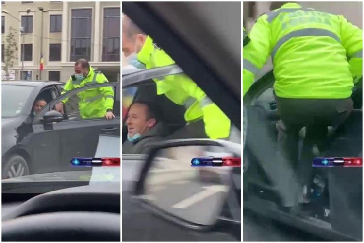 Șoferul din Cluj, care a luat pe sus un polițist de la locală a fost amendat