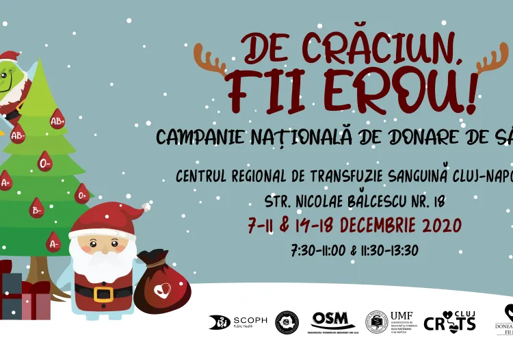 Donează sânge, fii erou! O nouă campanie de donare de sânge are loc la Cluj