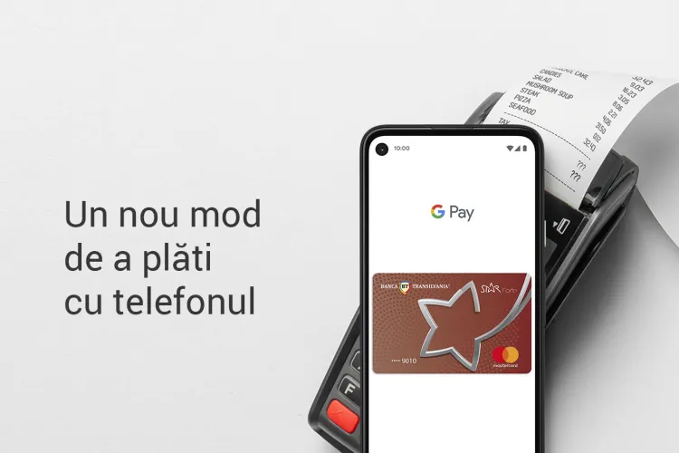 Clienții Băncii Transilvania pot plăti și pot scoate bani de la bancomat cu telefonul, folosind Google Pay