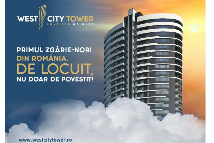 West City Tower privește cu mândrie spre vest. De la înălțimea celor 25 de etaje ale celui mai înalt bloc de locuințe din România (P)