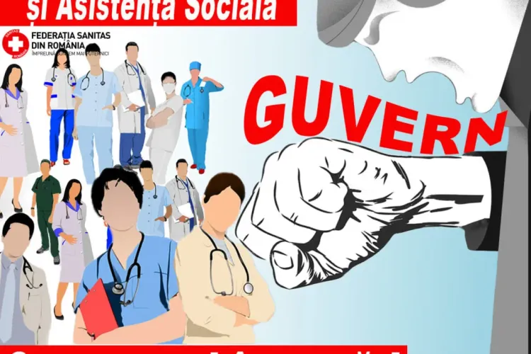 Sanitas pichetează Prefectura Cluj. Sindicaliștii din sănătate cer majorarea salariilor