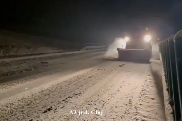 DRDP Cluj intervine pe drumuri cu 159 de utilaje și spune că nu sunt drumuri blocate - VIDEO