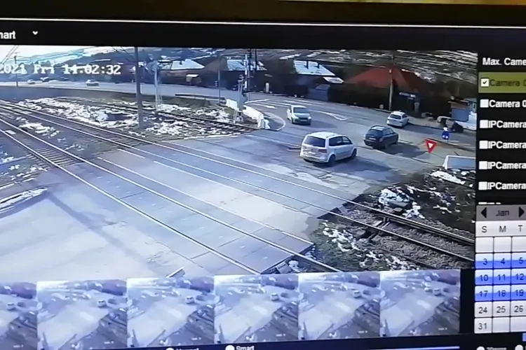 Accident la Jucu filmat de camerele de supraveghere - VIDEO