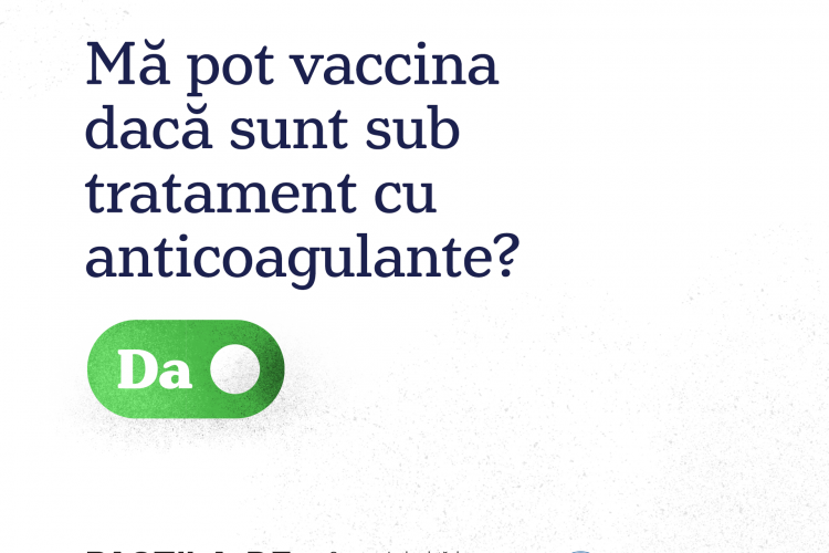Mă pot vaccina dacă sunt sub tratament cu anticoagulante? - Răspunsul Ministerului Sănătății