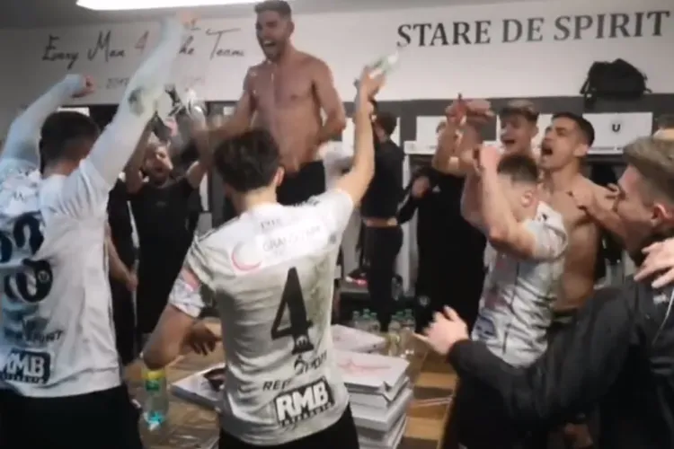 U Cluj s-a bucurat după victoria cu Slatina, de parcă a promovat. Fără mască și frică de COVID-19  - VIDEO