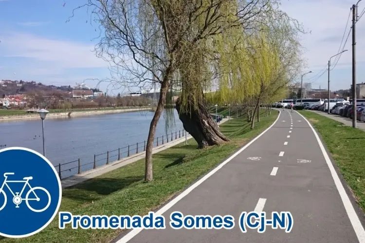 Pistă de biciclete pe malul Someșului pe traseul Gilău - Cluj-Napoca - Apahida - Bonțida