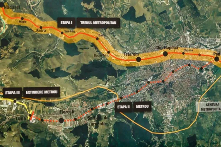 Metrou Cluj - Metroul va fi dus, în etapa a doua, până la Gilău