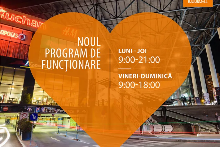 Iulius Mall Cluj funcționează după un nou program, cu ample măsuri de siguranță
