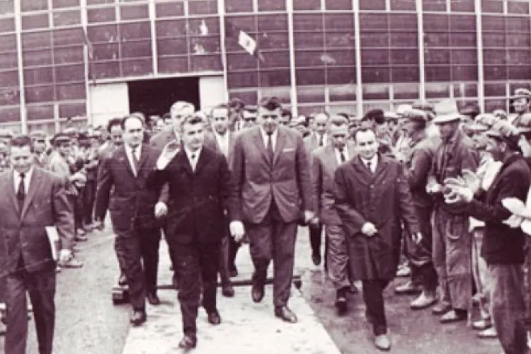 Ceaușescu cu Combinatul Industria Sârmei Câmpia Turzii, 1969 - FOTO