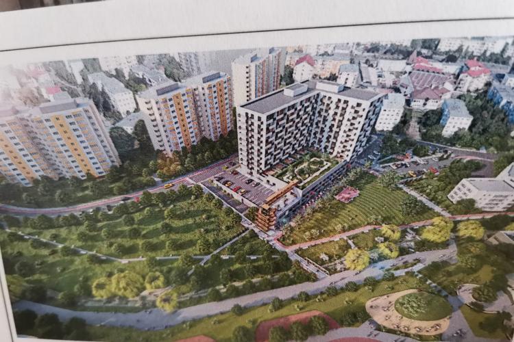 Un alt bloc NESIMȚIT propus în Mănăștur! 13 etaje în fața blocurilor de 10 etaje. Va fi război pe Parâng - FOTO   