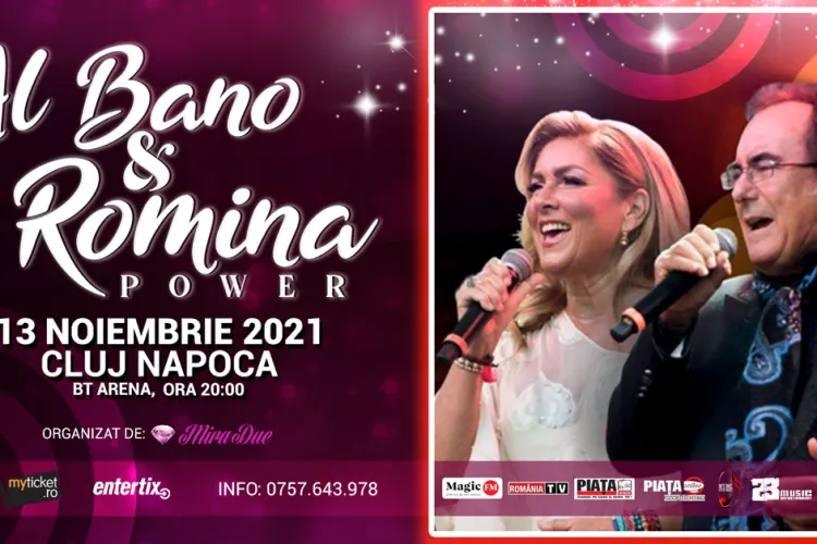 Cel mai iubit cuplu italian, Al Bano și Romina Power, vine pentru prima dată la Cluj pentru un concert de senzație
